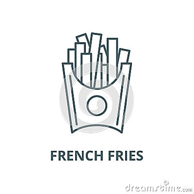 French fries vector line icon, linear concept, outline sign, symbol Vector Illustration