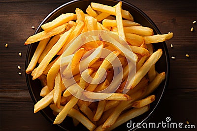 French fry perfection in a top down, up close snapshot Stock Photo