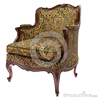 French green-golden armchair Stock Photo