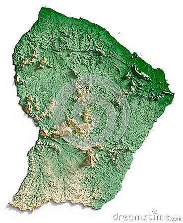French Guinea relief map Stock Photo