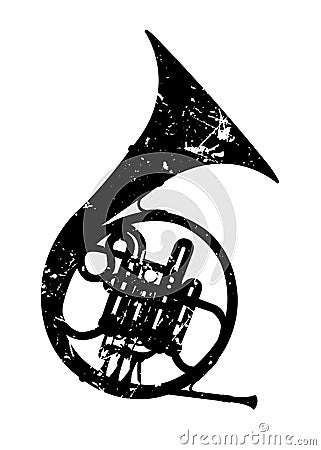 French Horn Vector Illustration