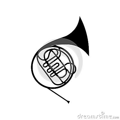 French horn icon Vector Illustration