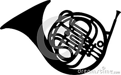 French Horn music Vector Illustration