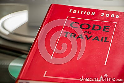 French labor code book Editorial Stock Photo