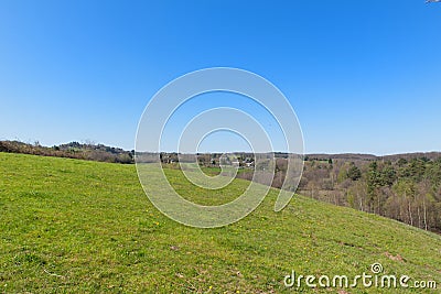 French landscape with green hills Stock Photo