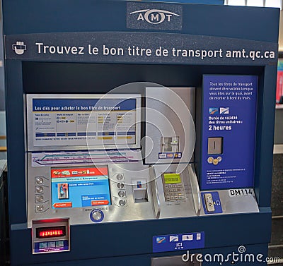 French Language Automated Teller Machine (ATM) Editorial Stock Photo