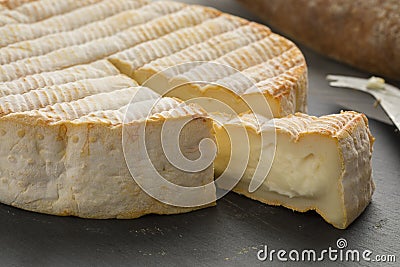 French Le Marcaire cheese on a cheeseboard Stock Photo
