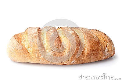 French loaf bread isolated on white Stock Photo