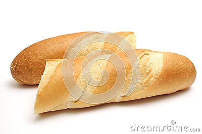 French loaf broken Stock Photo