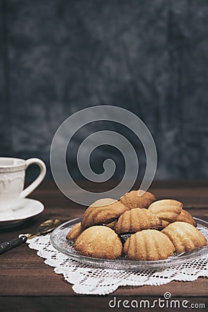 French madeleines with beurre noisette. Stock Photo