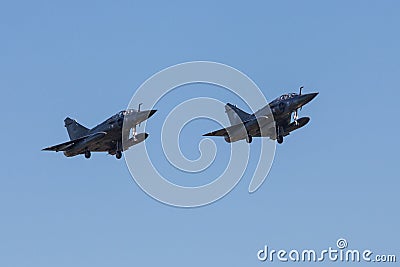 French Mirage 2000 patrol Stock Photo