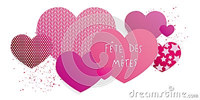 French Mothers day card Vector Illustration