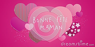 French Mothers day card Vector Illustration