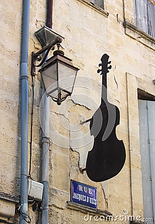 French music shop Stock Photo