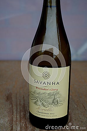 FRENCH N RIESLING AND SOUTH AFRIAN SAVANHA WINES Editorial Stock Photo