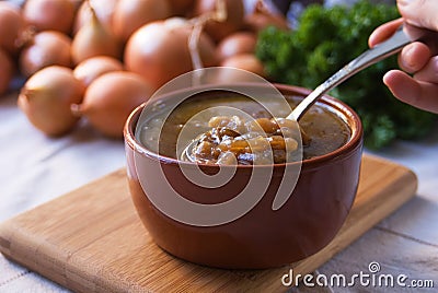 French Onion Soup Stock Photo