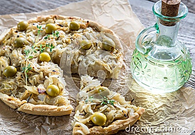 French open onion pie Stock Photo