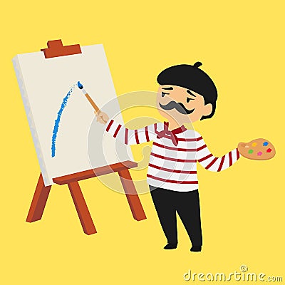 French Painter Vector Illustration Vector Illustration