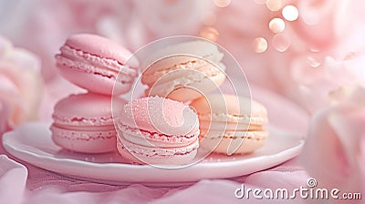 French patisserie macarons and eclairs Stock Photo