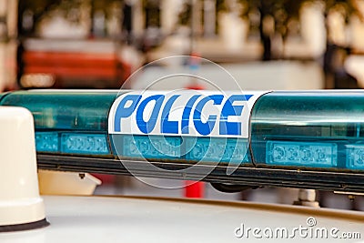 French Police Car light bar Editorial Stock Photo