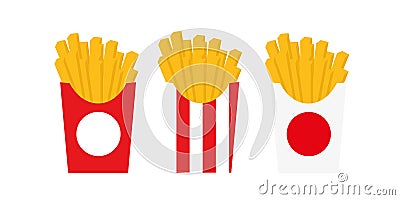 French potato pack box. Cartoon fastfood fry potato isolated illustration fast food Cartoon Illustration