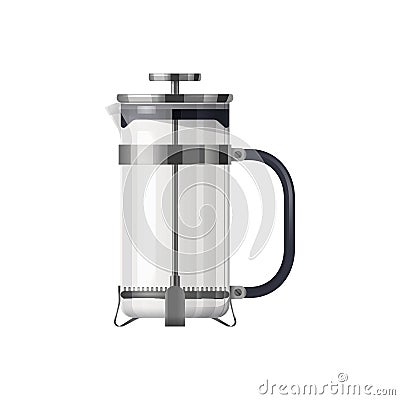 French press pot or kettle, vector icon or mockup Vector Illustration