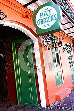 French Quarter New Orleans Pat OBriens Bar Editorial Stock Photo