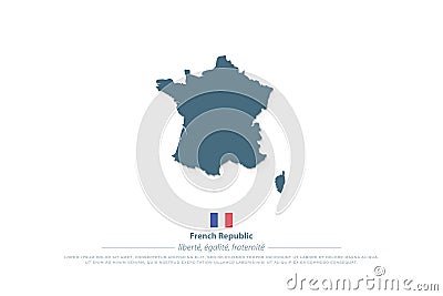 French Republic map and official flag icon. France political map Stock Photo