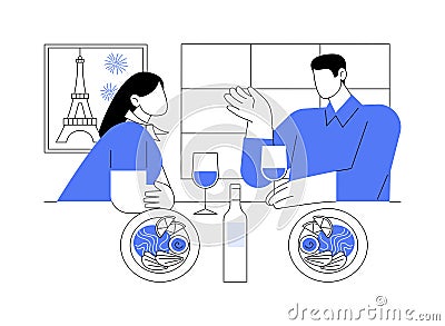 French restaurant isolated cartoon vector illustrations. Vector Illustration