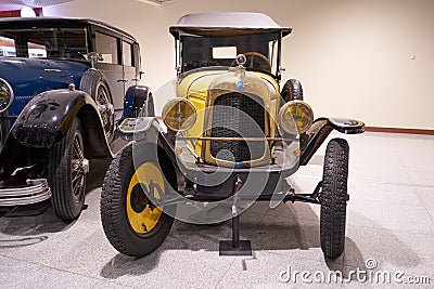 MOSCOW, RUSSIA - MAY 3, 2021: French retro car of Citroen type c 5hp at an exhibition stand in Domodeovo international Editorial Stock Photo