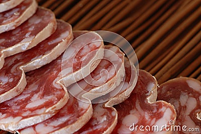 French sausage and aperitif Stock Photo