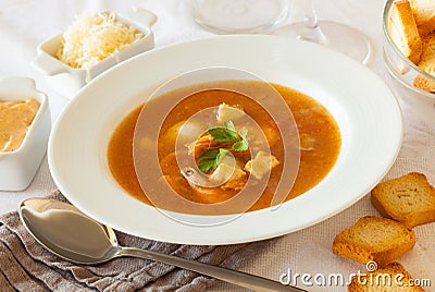 French seafood soup Stock Photo