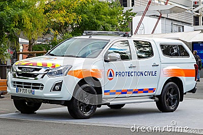 French securite civile car Editorial Stock Photo
