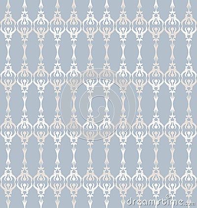 French shabby chic trellis vector stripe background. Ornate ornmental ironwork fence seamless pattern. Hand drawn Vector Illustration