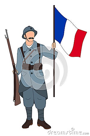 French soldier 1914 1918 isolated on white background Stock Photo