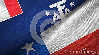 French Southern and Antarctic Lands and Chile two flags Stock Photo