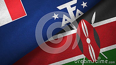 French Southern and Antarctic Lands and Kenya two flags Stock Photo