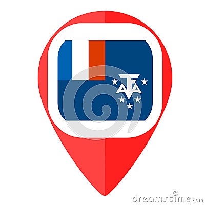 French Southern Antarctic pin marker pointer locator flag Stock Photo