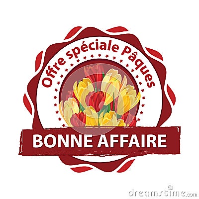 French Special Easter offer stamp for print Vector Illustration