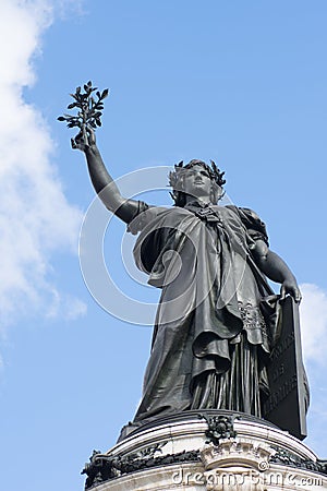 French statue of Liberty in Place de la Republique Stock Photo