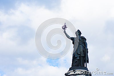 French statue of Liberty in Place de la Republique Stock Photo