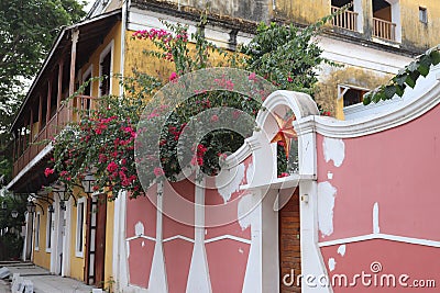 French styled architecture in Puducherry, India Editorial Stock Photo