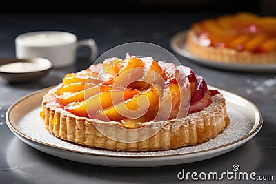 French tart, bakery. Irresistable fruit tart Stock Photo
