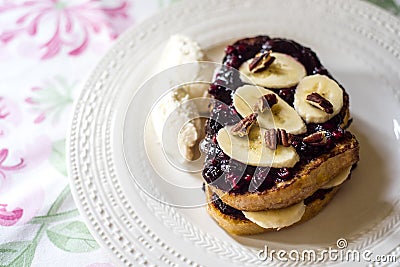 French toast with berries Stock Photo