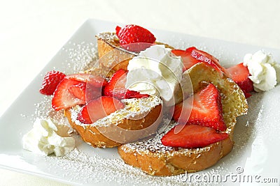 French Toast Breakfast Fruit Stock Photo