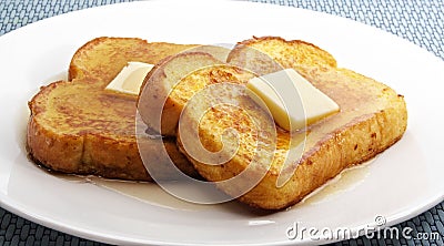 French toast with butter Stock Photo