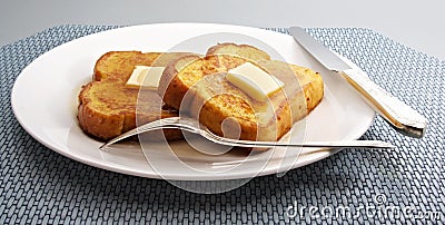 French toast with butter Stock Photo