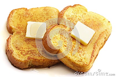 French toast with butter Stock Photo