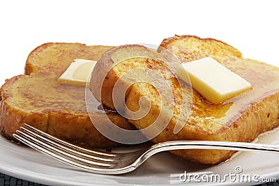 French toast with butter Stock Photo