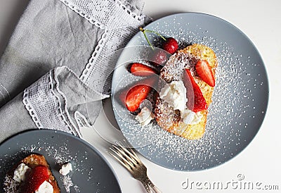 French toast with strawberry Stock Photo
